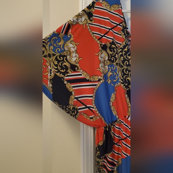 1X-3X BRIGHT NAUTICAL MAXI DRESS PLUS CURVE - Picture 8 of 8